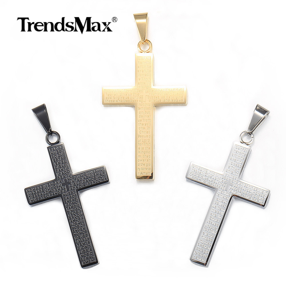 For Men Women Stainless Steel Jesus Christ Cross Pendant Necklace 16-30″ Chain