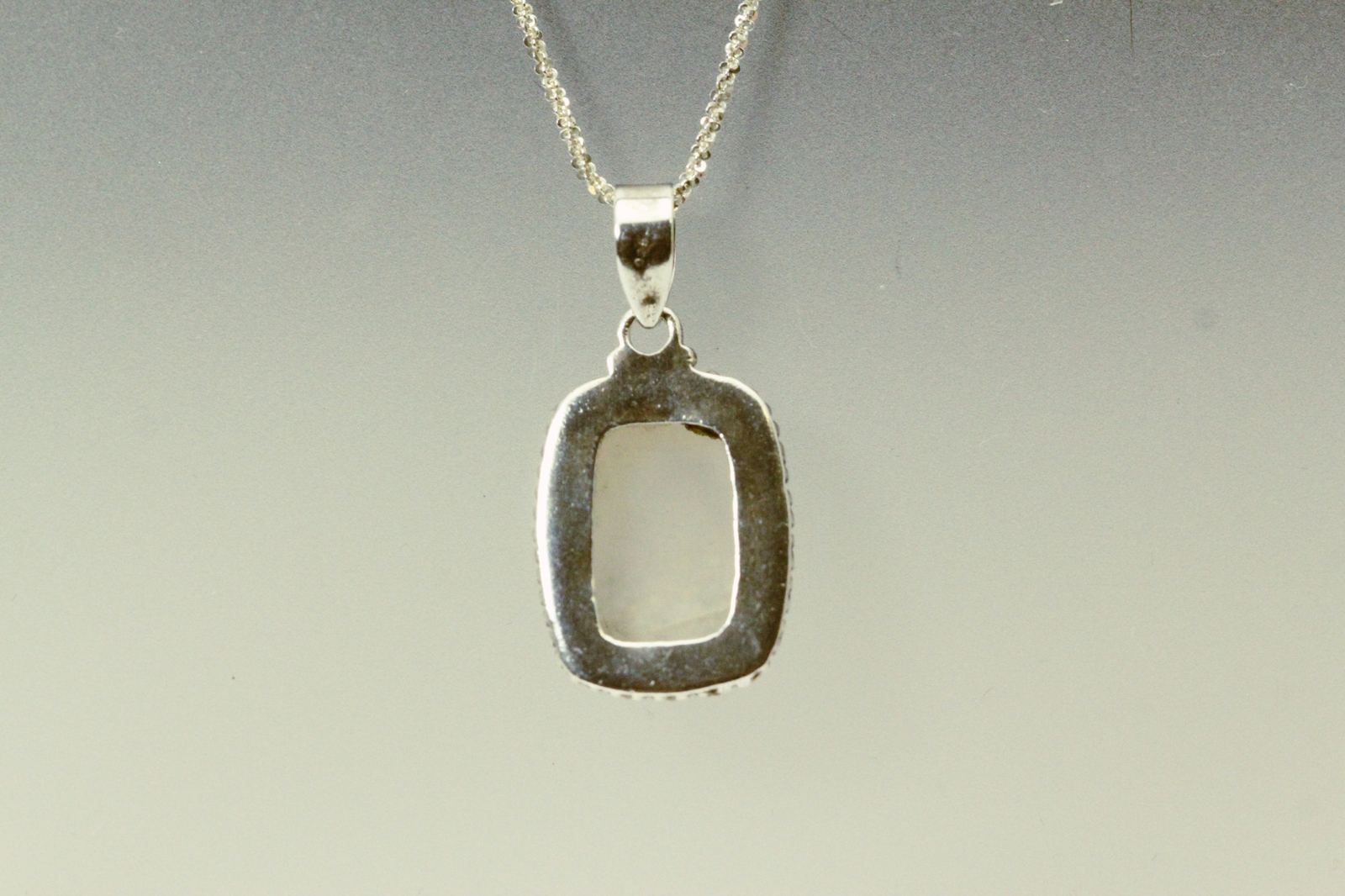 925 Sterling Silver Margarita Chain w Faux Druzy Pendant 7.6 grams 24″ (NEC5650)