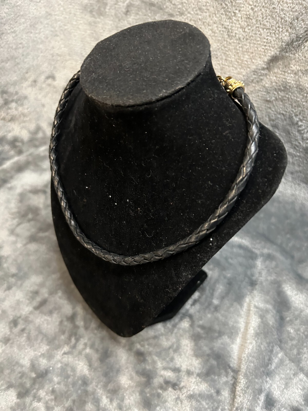 Estate Black Braided Rope Cord Necklace