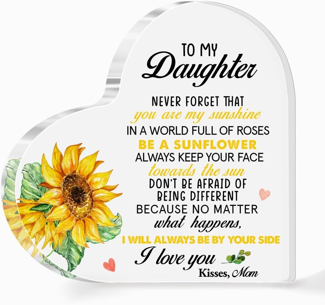 Meaningful Acrylic Heart Plaque – Perfect Gift for Daughters’ Birthdays and More