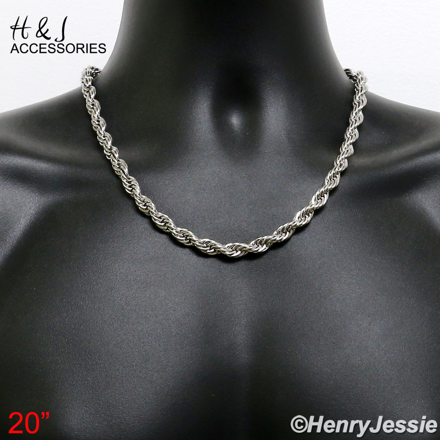 17″20″24″30″MEN’s Stainless Steel WIDE 8mm Silver Rope Chain Necklace*AN149