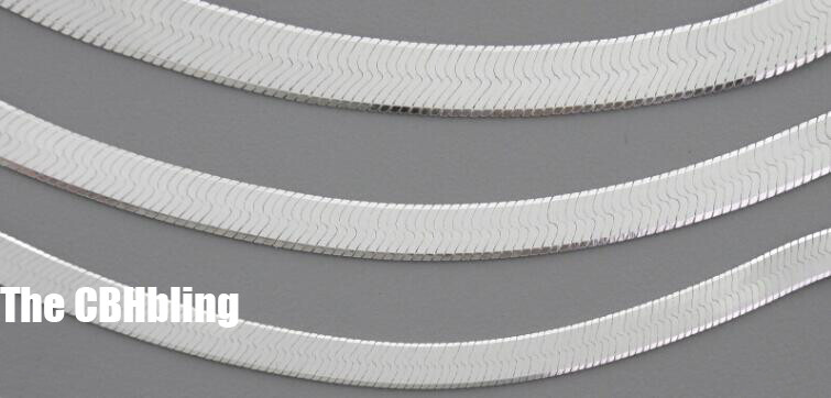 10mm Stainless Steel Flat Herringbone Chain 18K Gold Plated Necklace Bracelet