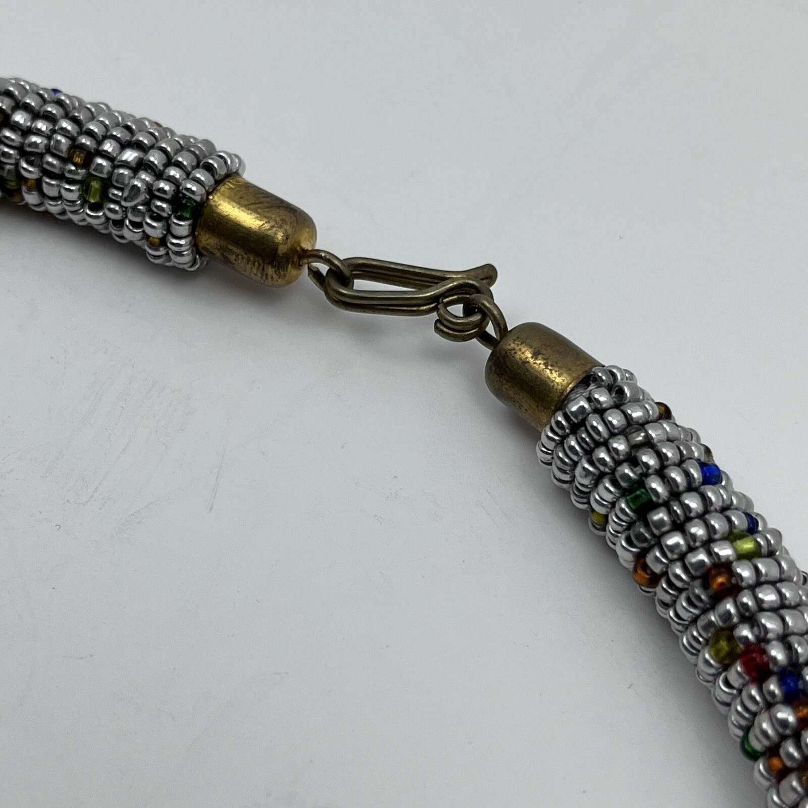 Kendi Aman Gold-tone Kanyoni Beaded 16″ Collar Necklace Ankara Accessories