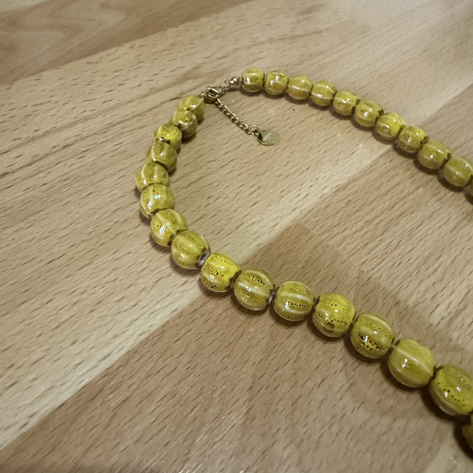 NEW! £85 MINERVA Yellow/ Orange Octopus Ceramic And Glass Necklace 50cm