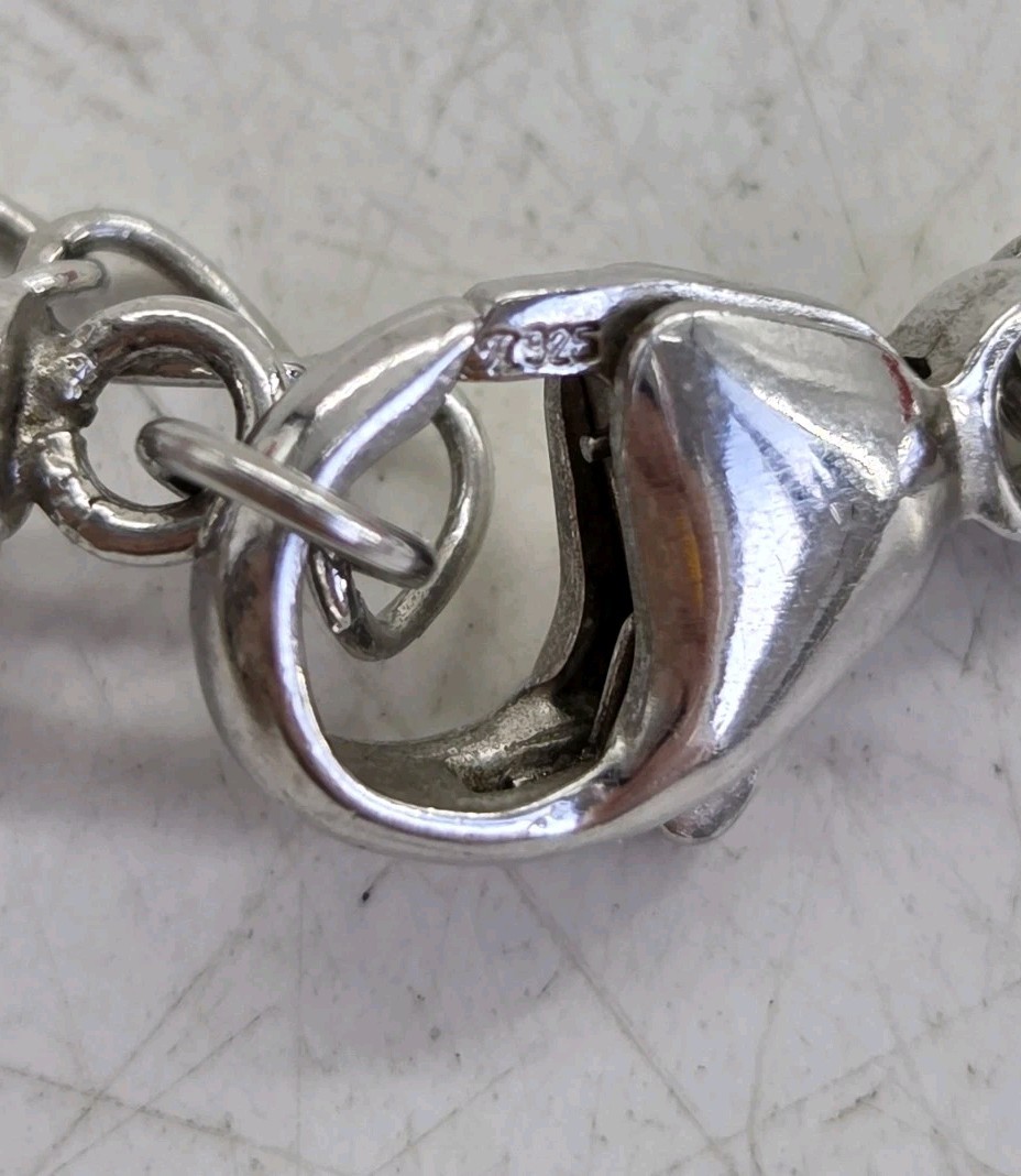 Silver Leather and Pearl Necklace 46 cm Length Adjustable Beige Leather GUC