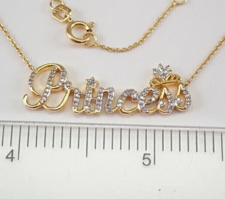 Customized Any Name Pendant Round Cut Simulated Diamond 14k Yellow Gold Plated