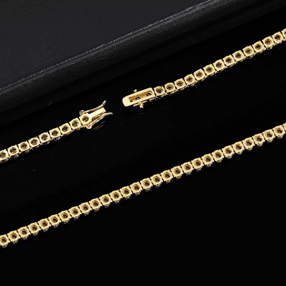 Women Men Iced Out Bling Tennis Necklaces Pendant Hip Hop CZ Zircons 3/4/5/6MM
