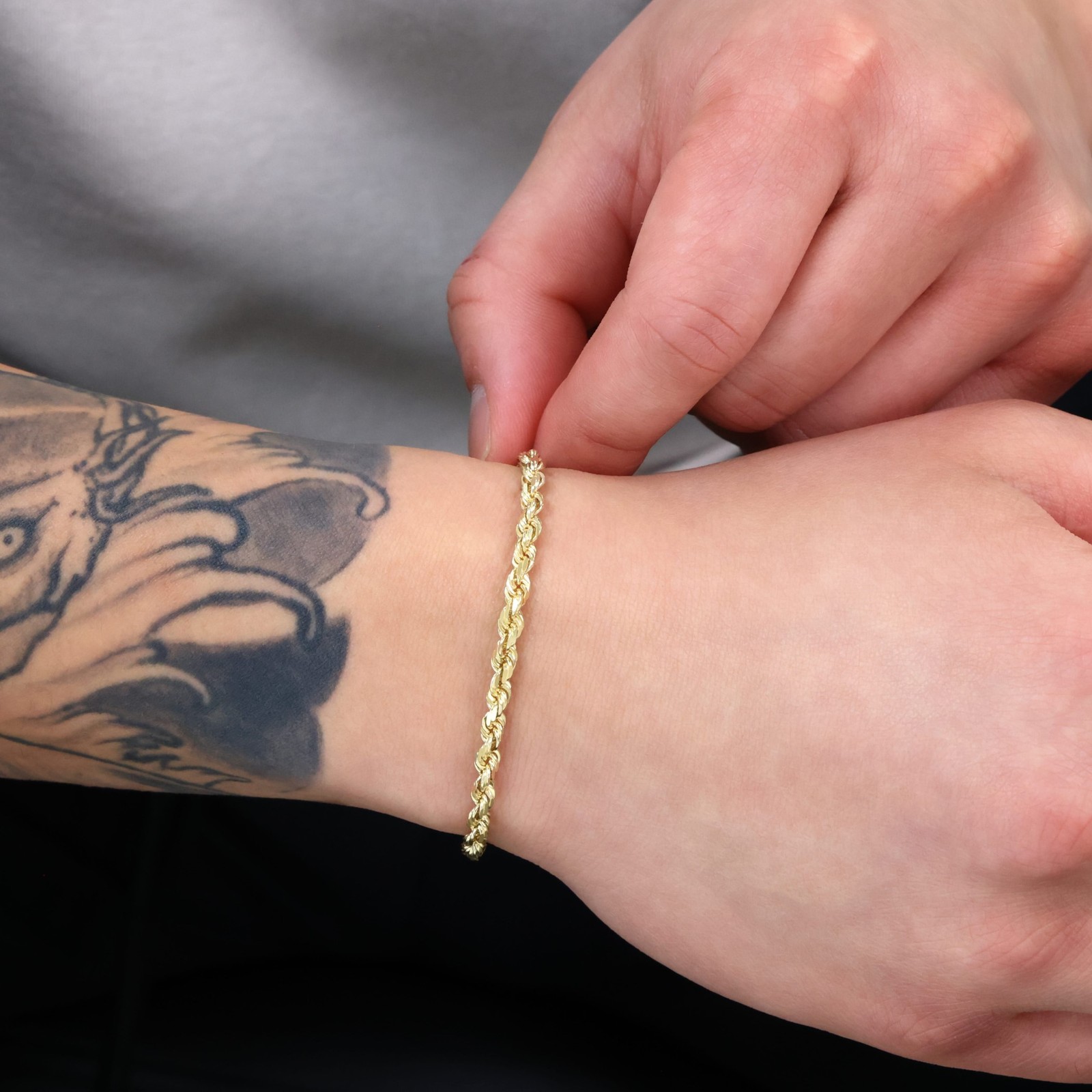 10K Yellow Gold 1mm-8mm Solid Diamond Cut Rope Chain Bracelet 7″ 7.5″ 8″ 8.5″ 9″