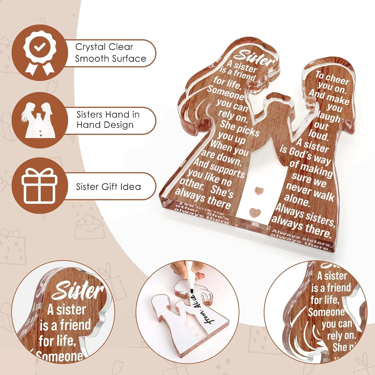 Cool Sister Valentines Birthday Gifts from Sisters for Women Adult Big Little Be