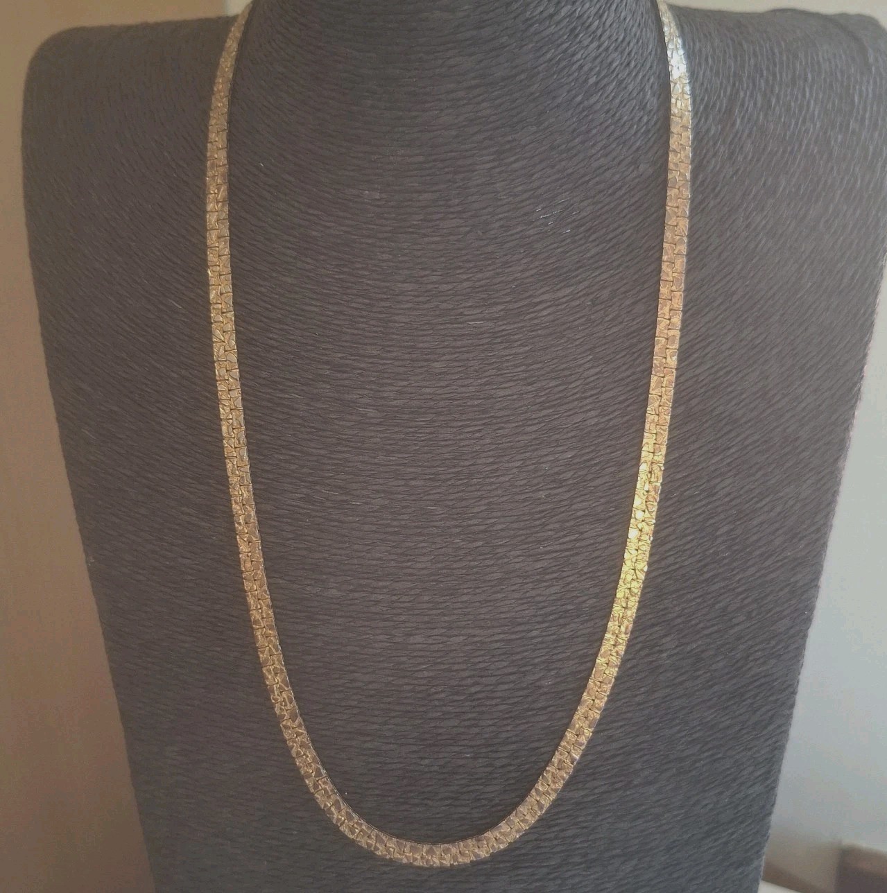 Vintage Gold Tone Nugget Chain Necklace 60cm