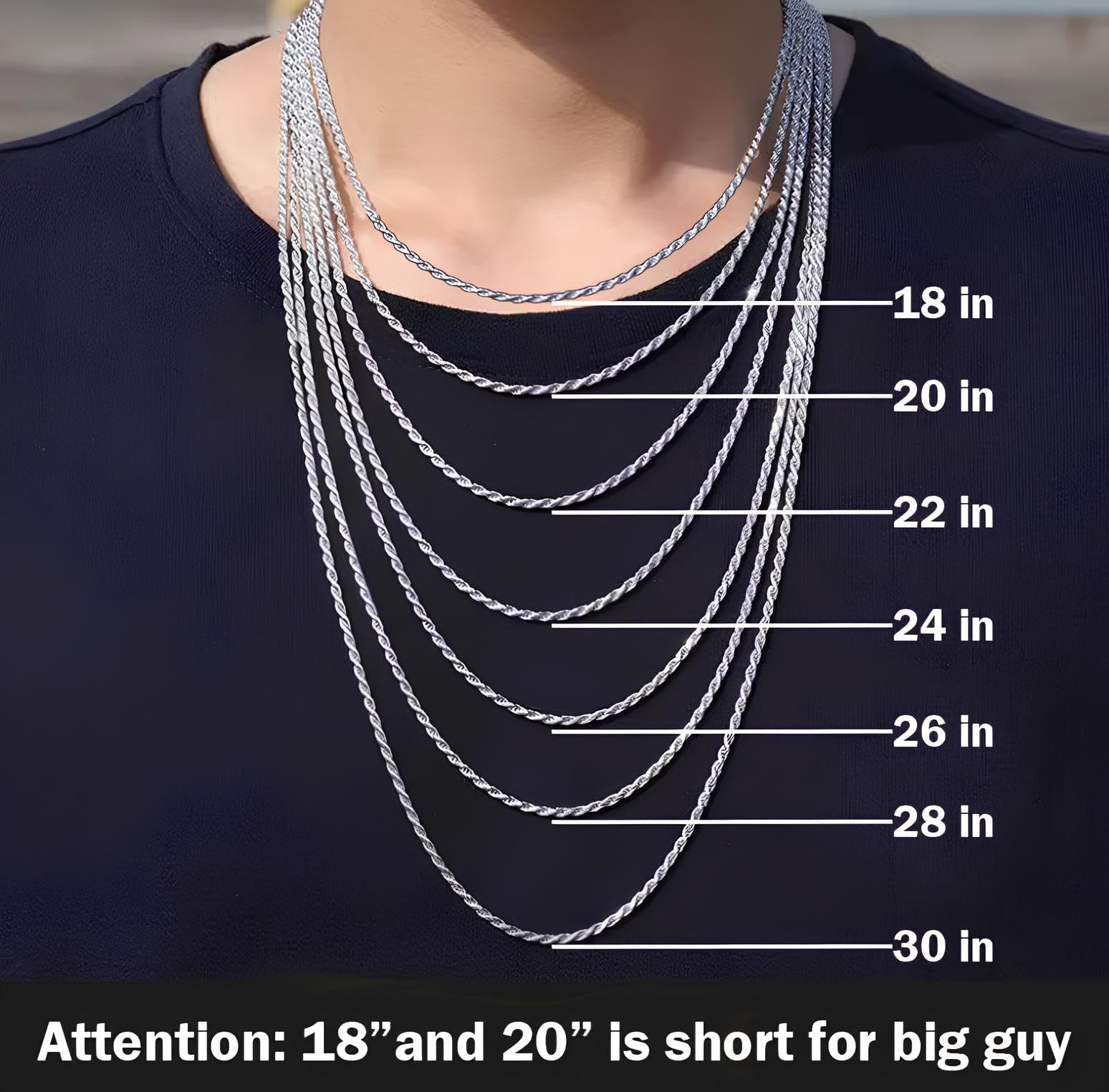 Silver Gold Stainless Steel Wheat Chain Necklace 2.5mm 3mm 4mm Unisex Jewelry