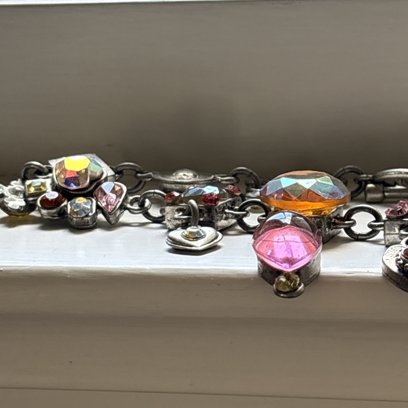 Designer Statement Necklace By RODRIGO OTAZU Swarovski Crystal Multicolor 16.5”