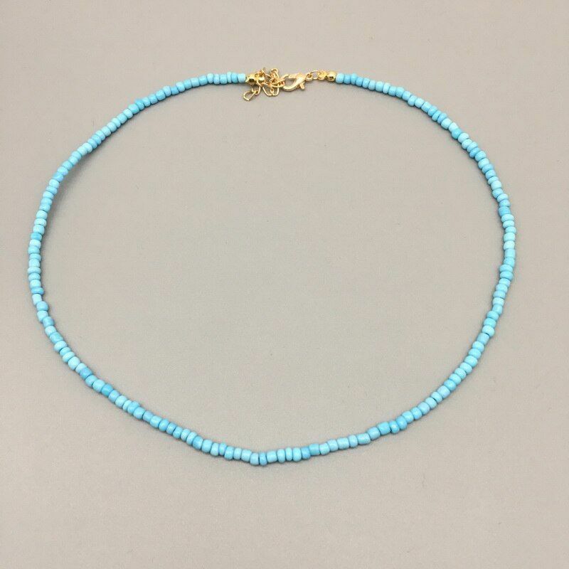 Women Necklace Seed Beads Strand String Beaded Short Jewelry 16 Inches Chokers