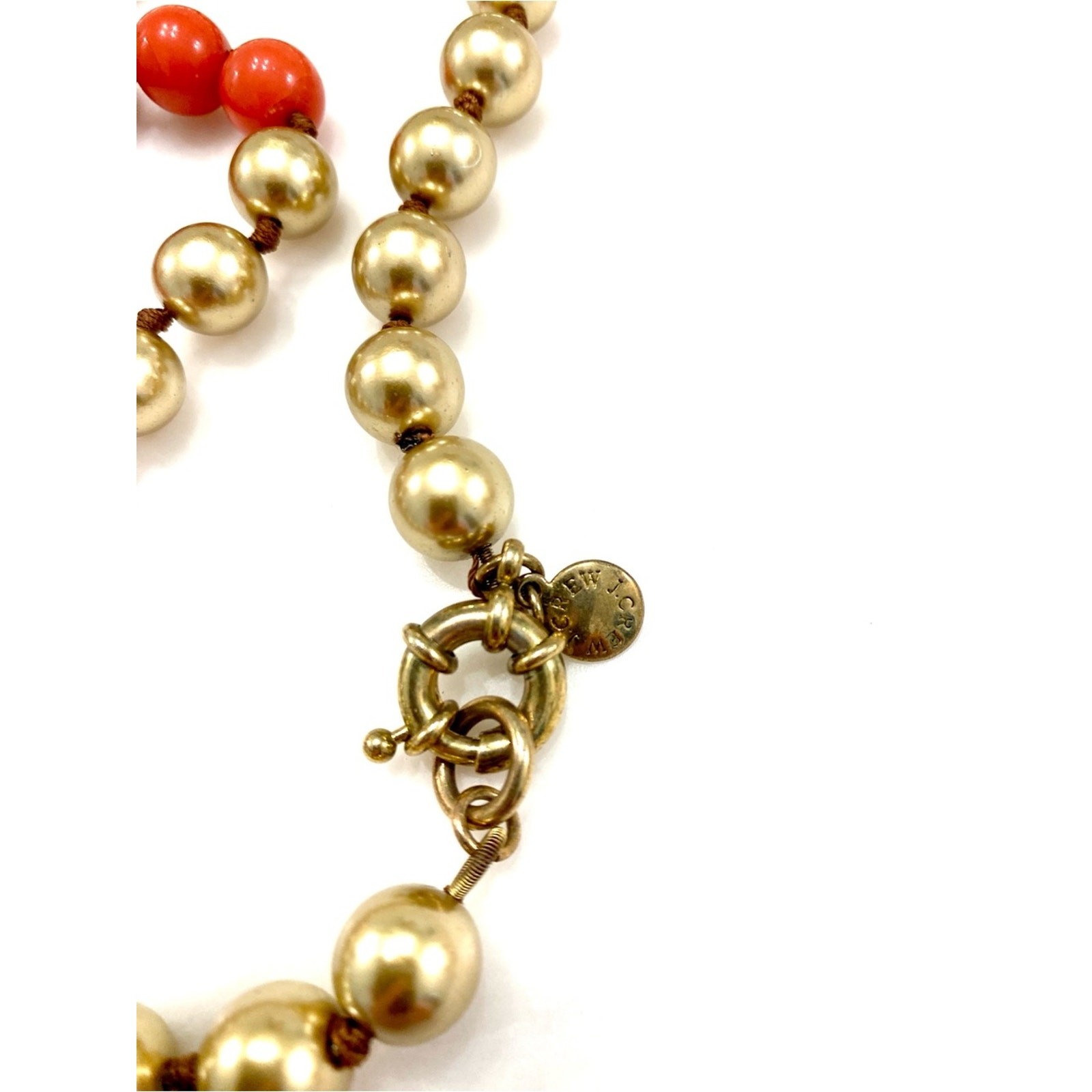 J. Crew Gold, Coral and Pink Beaded Necklace