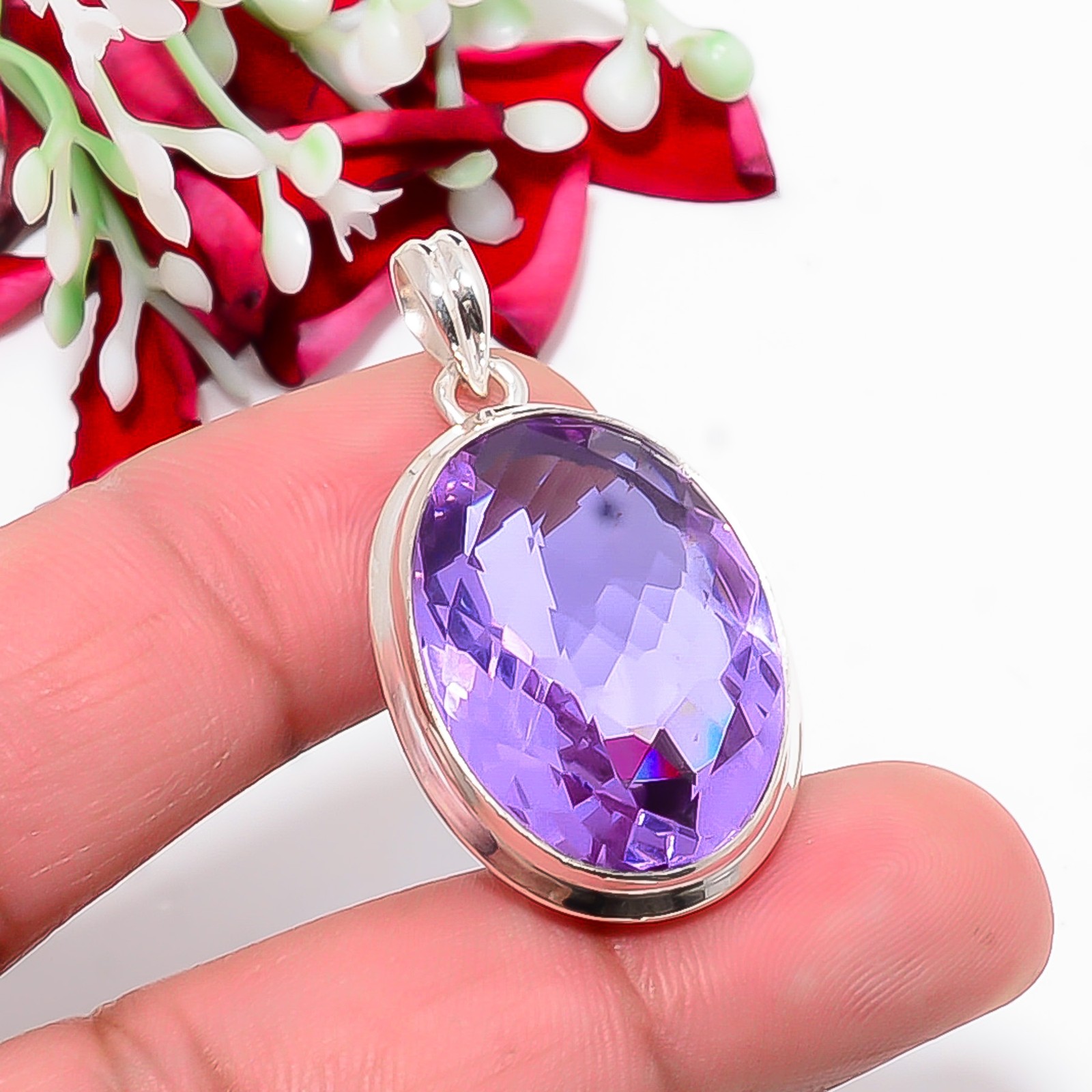 Colour Changing Alexandrite 925 Sterling Silver Pendant 1.56″ P10467123511