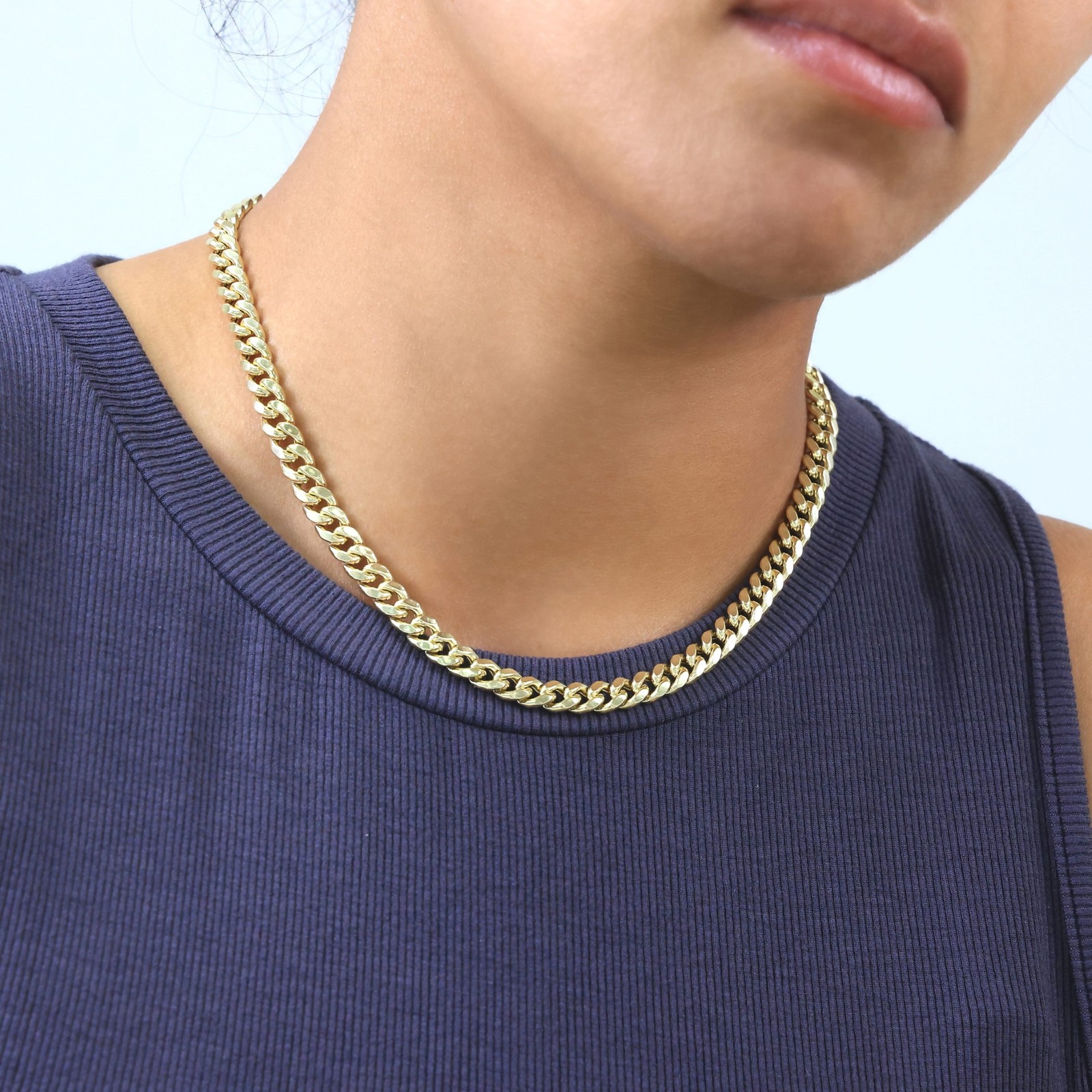 14K Yellow Gold 3mm-12.5mm Miami Cuban Link Chain Necklace Mens Women 16″- 30″
