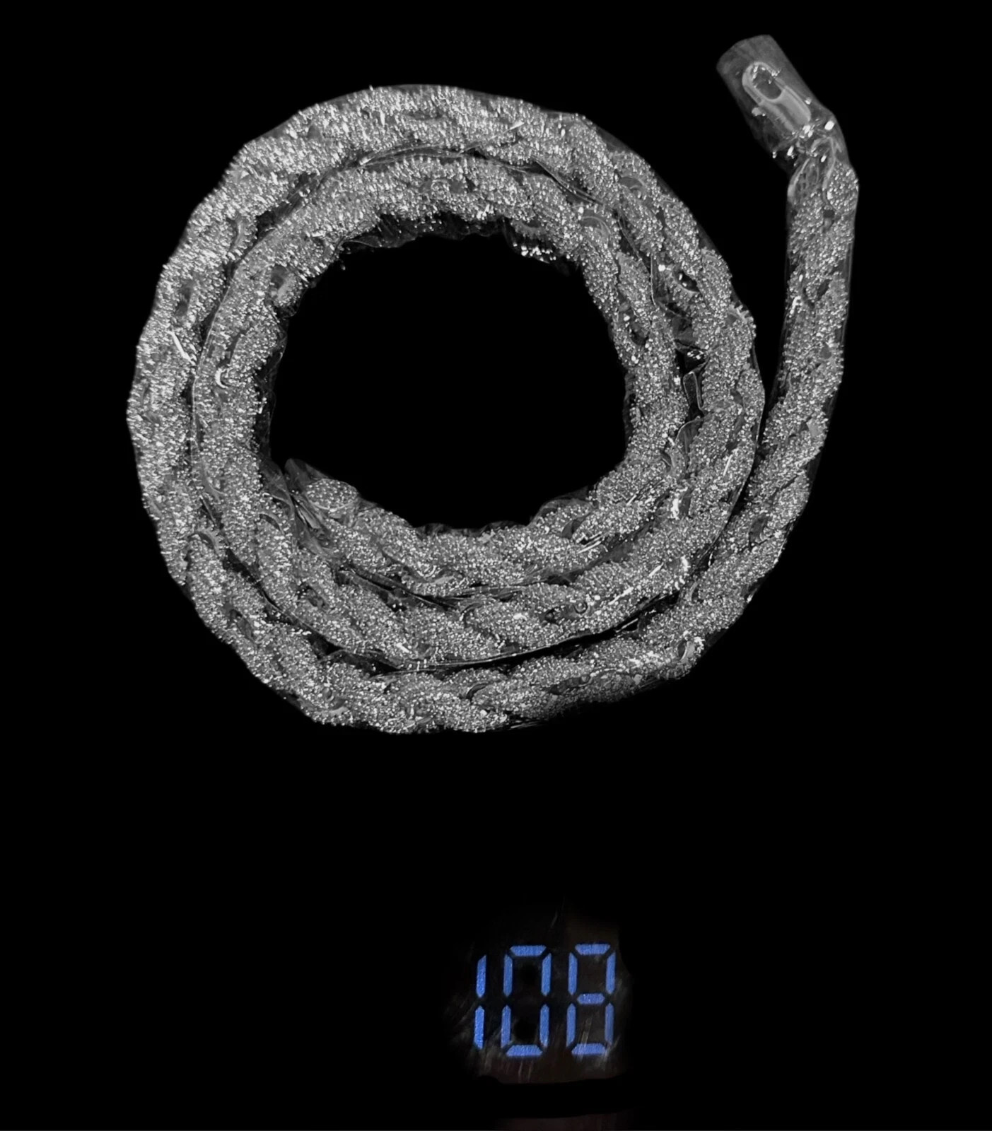 14k STAMPED 8mm ICE OUT Rope Chain Necklace 64ctw Lab Sim Diamond 150g+ HEAVY !