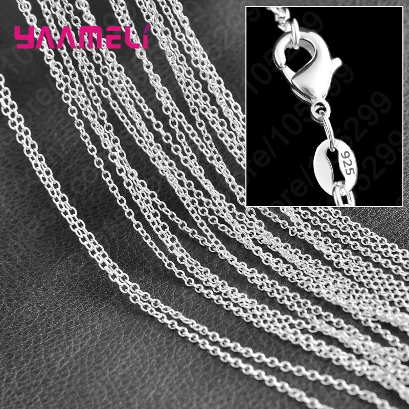 Wholesale 10pcs 925 Sterling Silver 1mm 16-24 Rolo Chain Necklace –