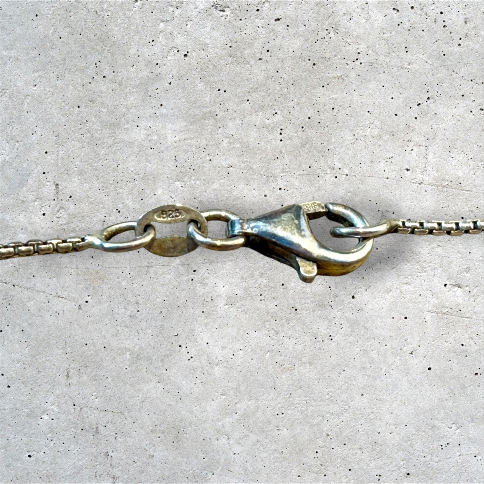 Sterling Silver Venetian Box Chain Necklace – Dichroic Art Glass Beads – 925