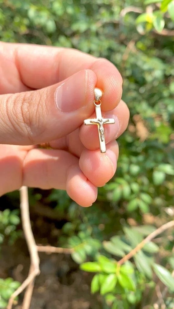 Jesus Crist Cross 14K Pendant GF Charm Jewelry Gifts Catholics For Adults Kids