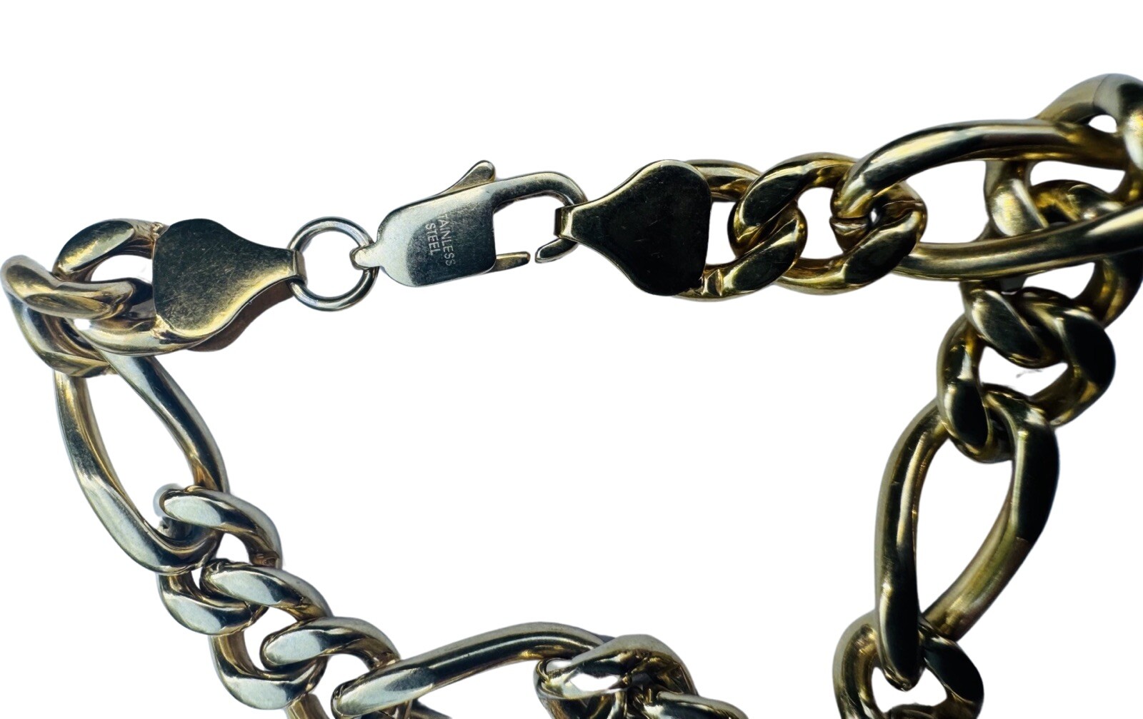 Lot Of Two (2) Stainless Steel Gold Tone Chains 29” & 22” Stamped And Weighed