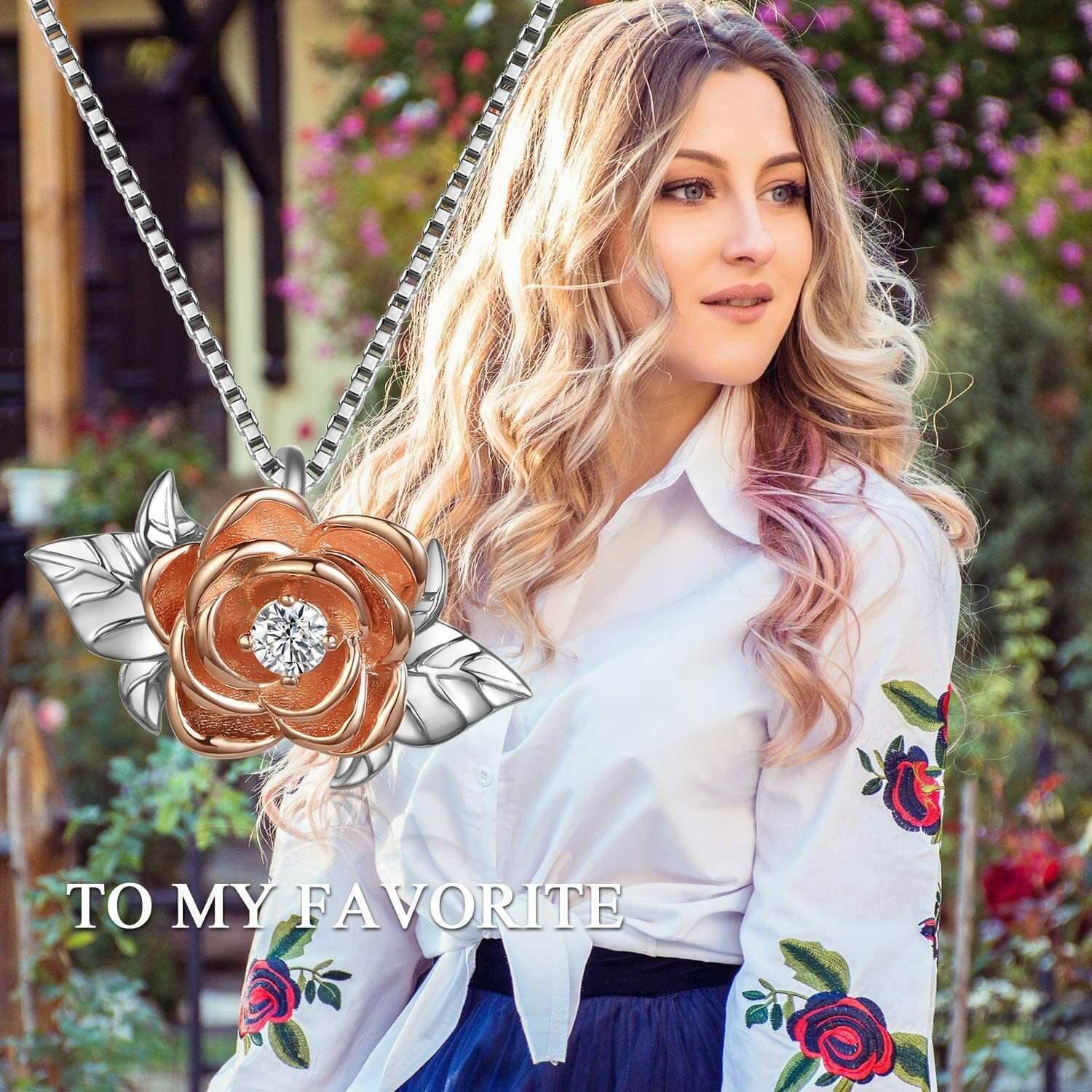 STUNNING Necklace Women Will Love! Rose Pendant Neck for Women Anniversary Gift