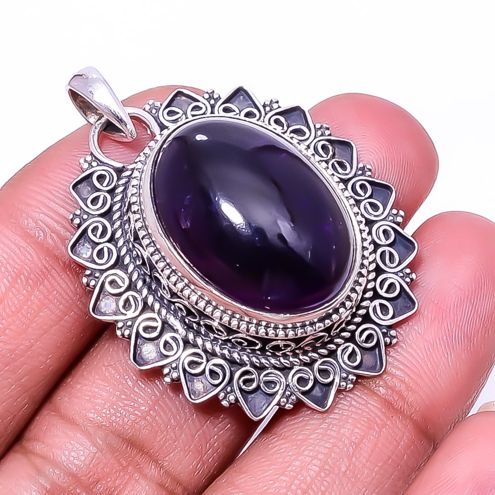 Purple Amethyst – Brazil Fine Art 925 Sterling Silver Pendant 1.76″ P939520519