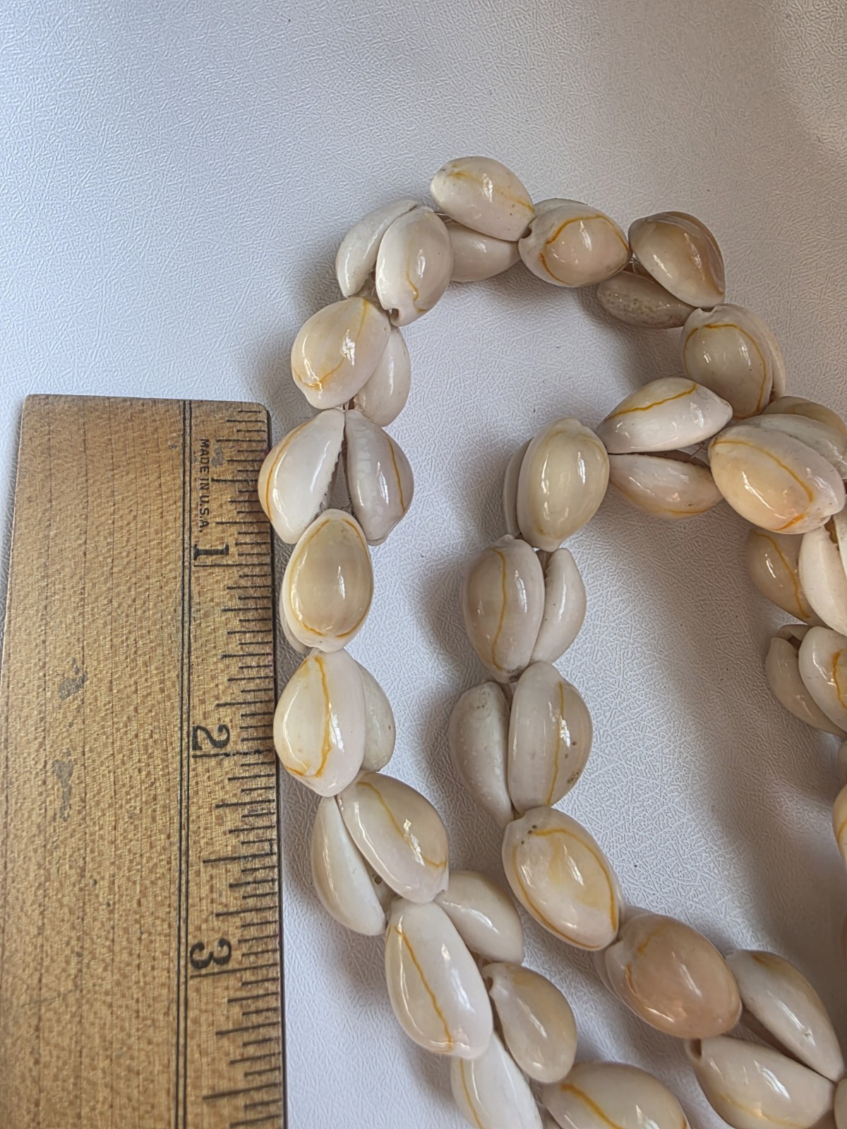 Vintage Hawaiian Lei Cowrie Shell Cluster Necklace Tropical Statement 46″