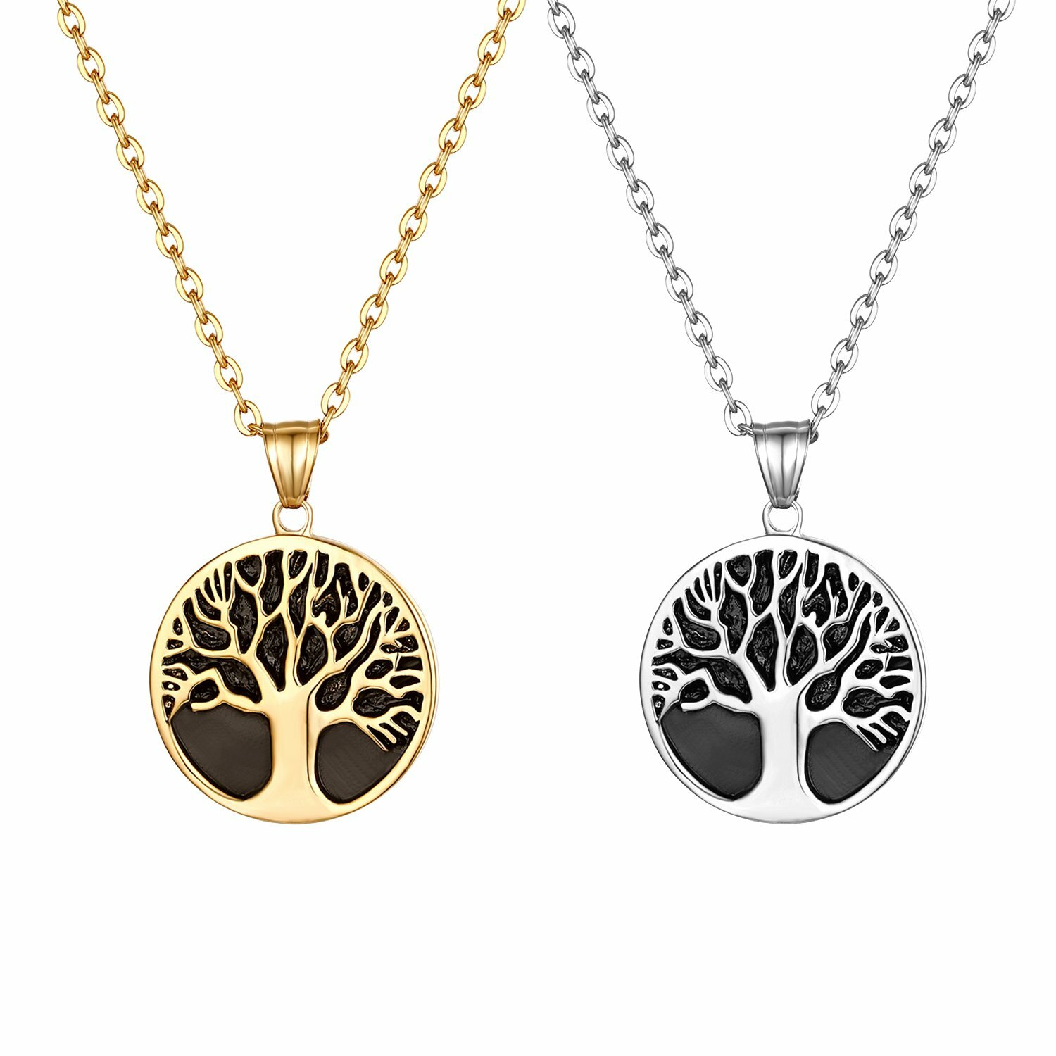 Men Women Stainless Steel Celtic Tree of Life Pendant Necklace Chain Jewelry