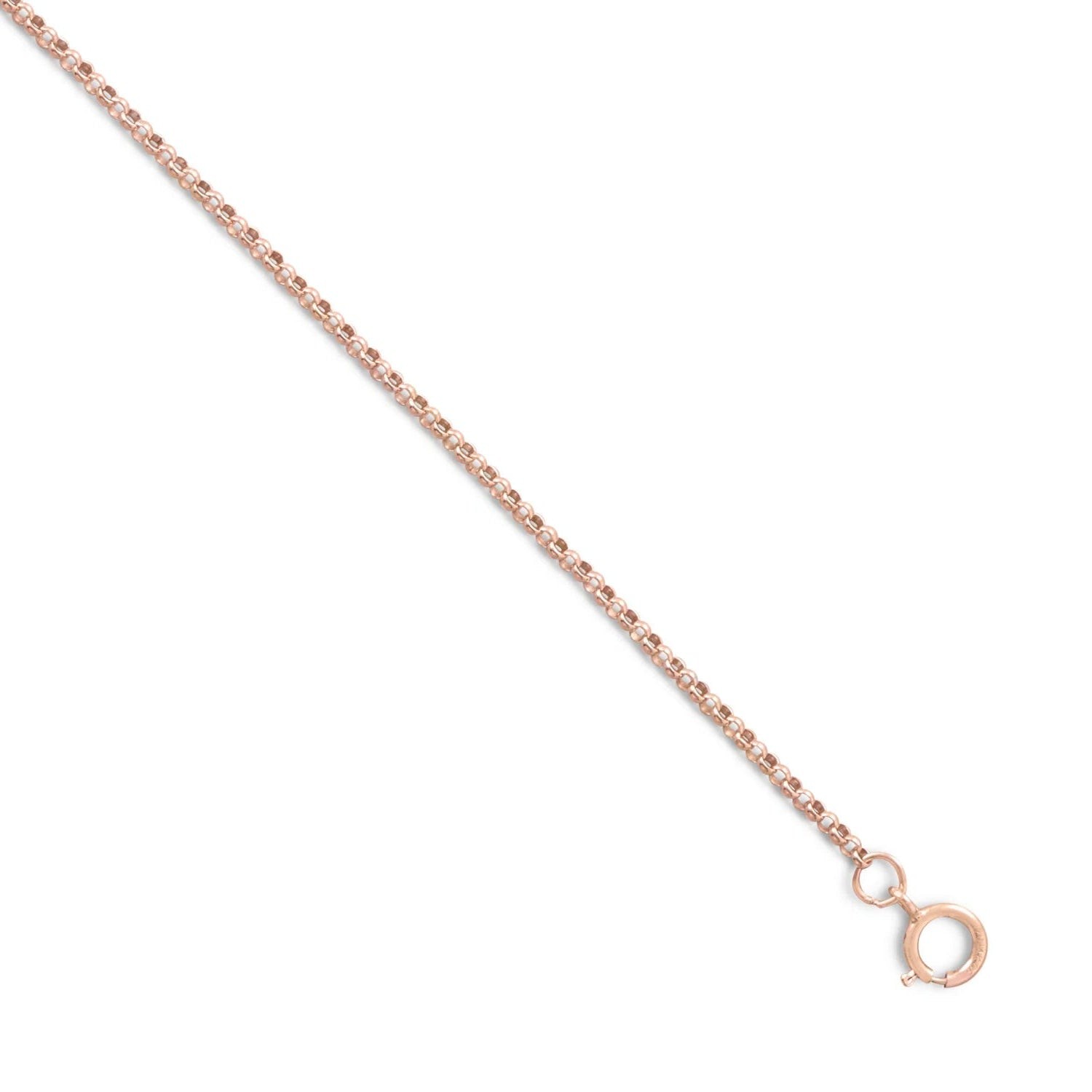 Rolo Chain Necklace 14/20 Pink Rose Gold Filled Spring Ring 1mm