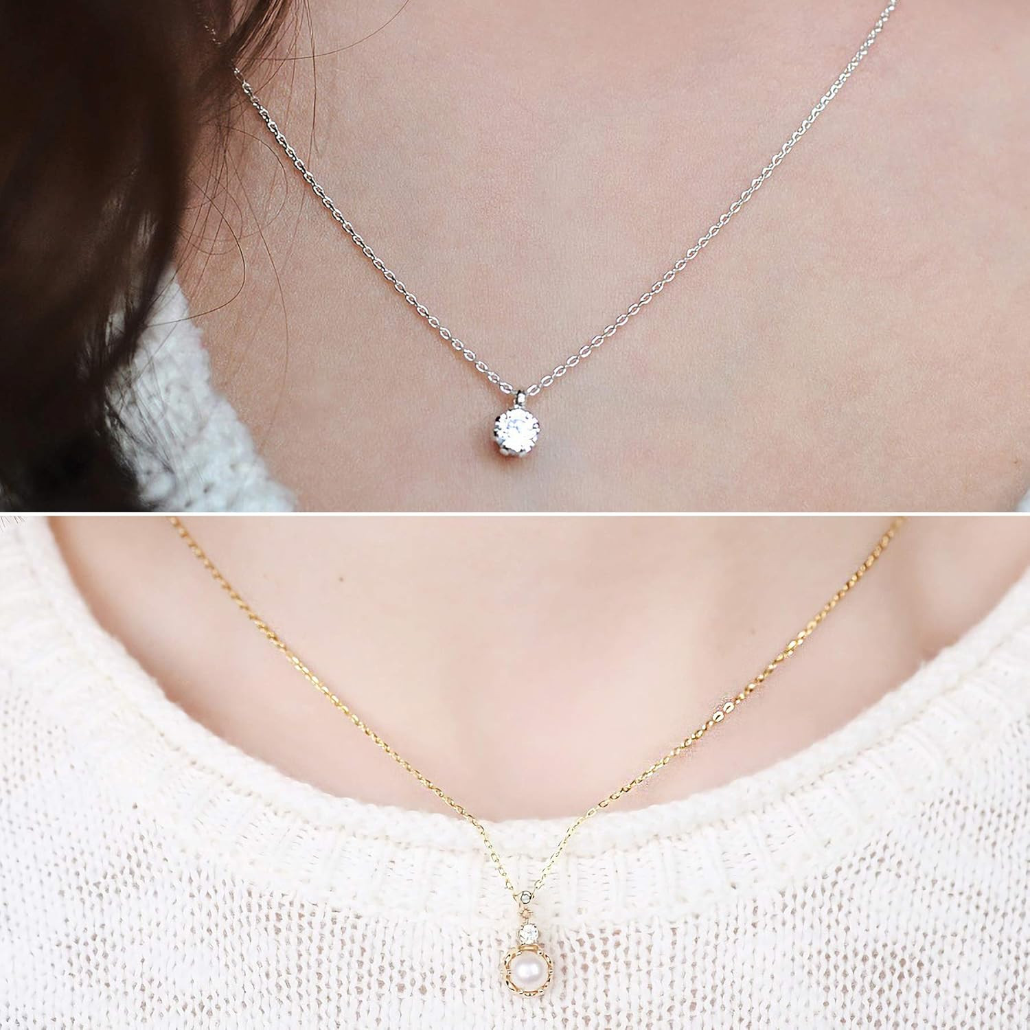 50 Pack Silver Plated Necklace Chains Bulk, Cable Chain Pack for Jewellery Makin