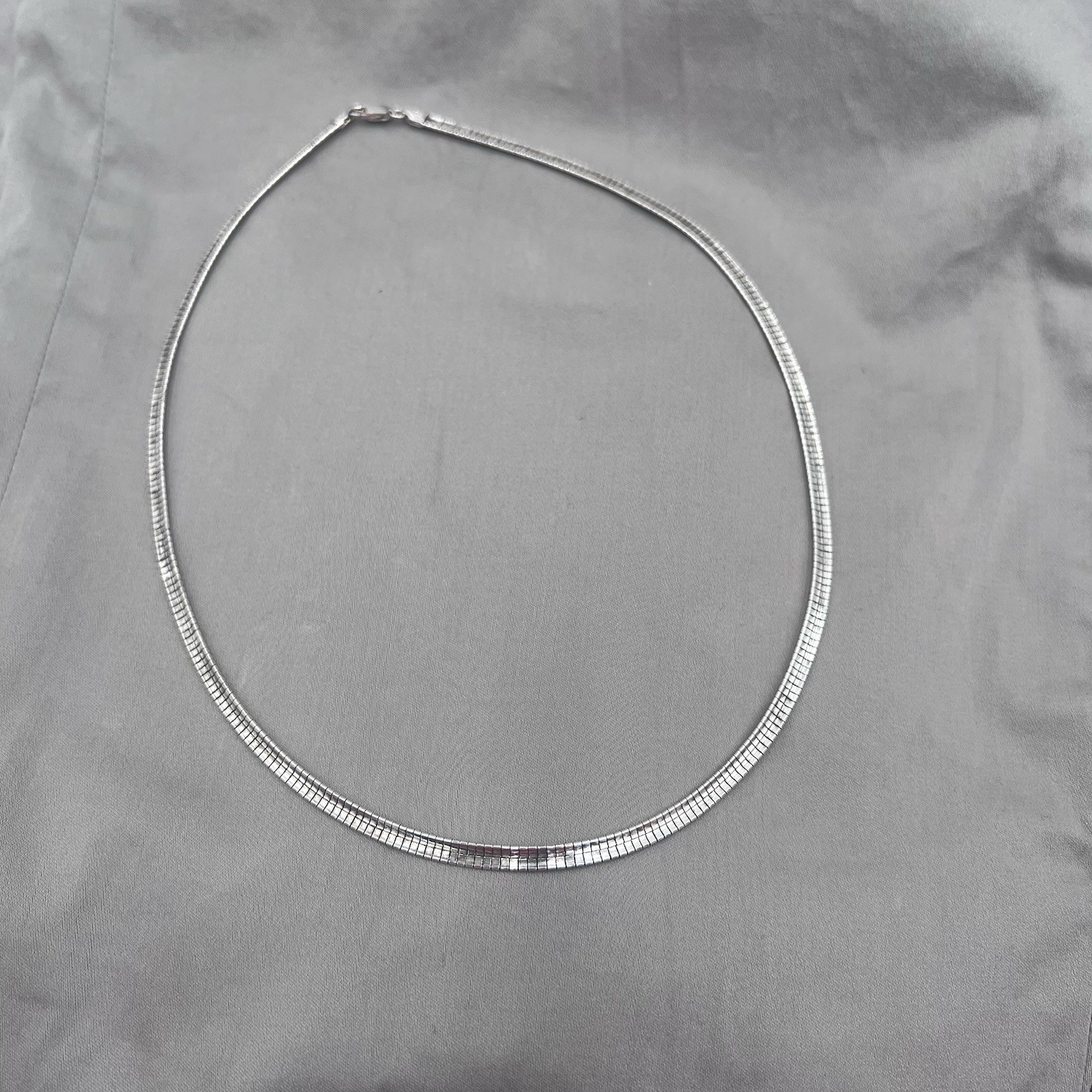 Milor 925 Sterling Silver Herringbone Chain Necklace Lobster Clasp Italy 6mm 20”