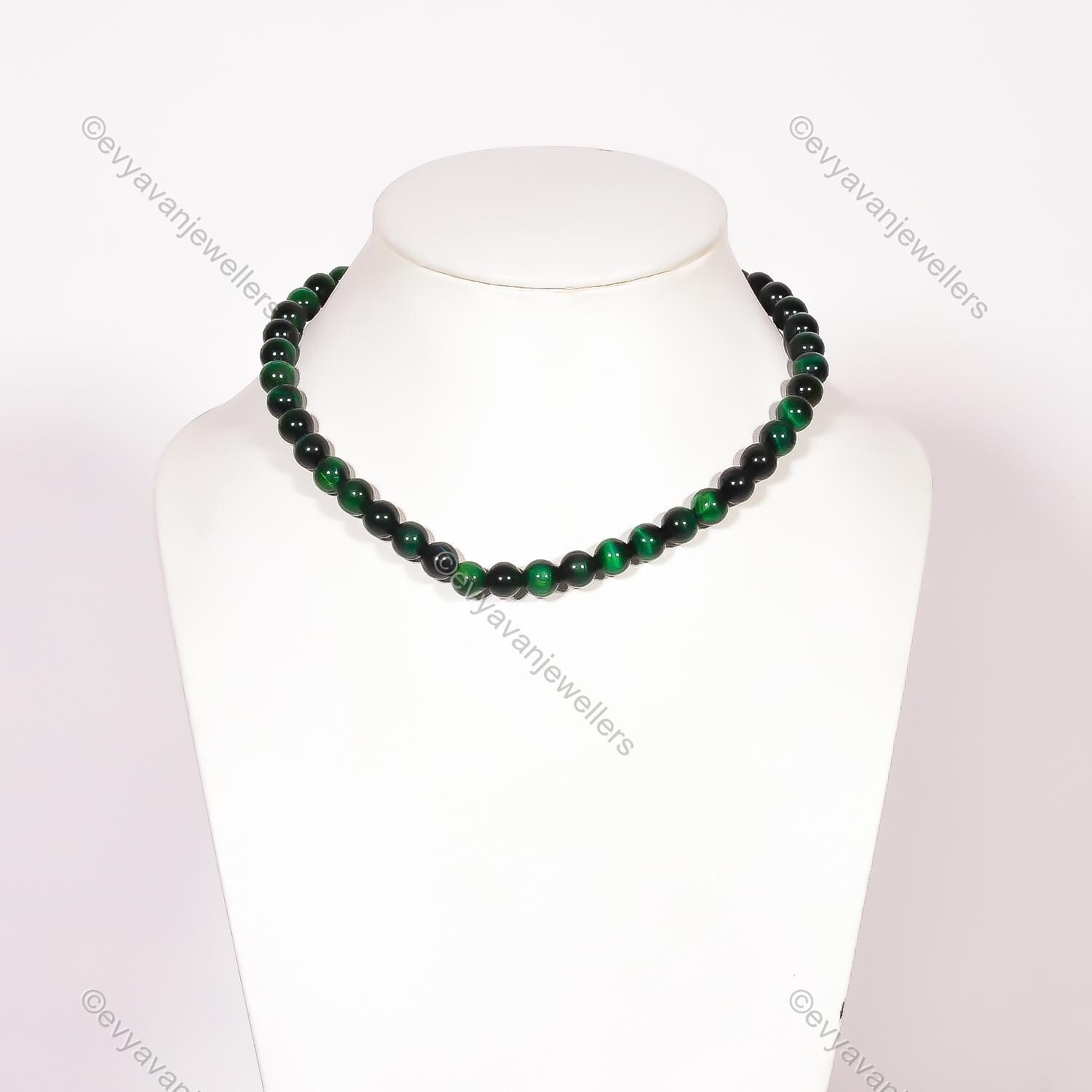Green Star Gemstone Beaded Adjustable Necklace 925 Sterling Silver