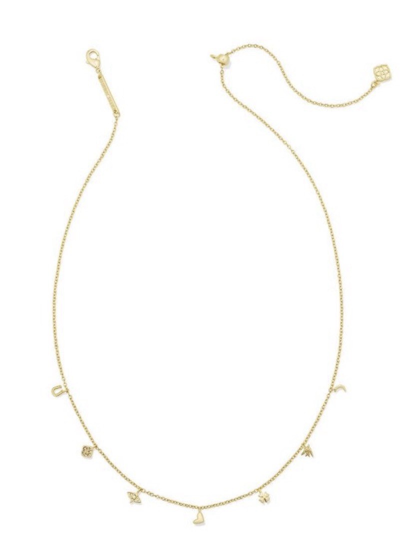 Kendra Scott Lucky Charm Strand Necklace – Gold/White Cz One Size