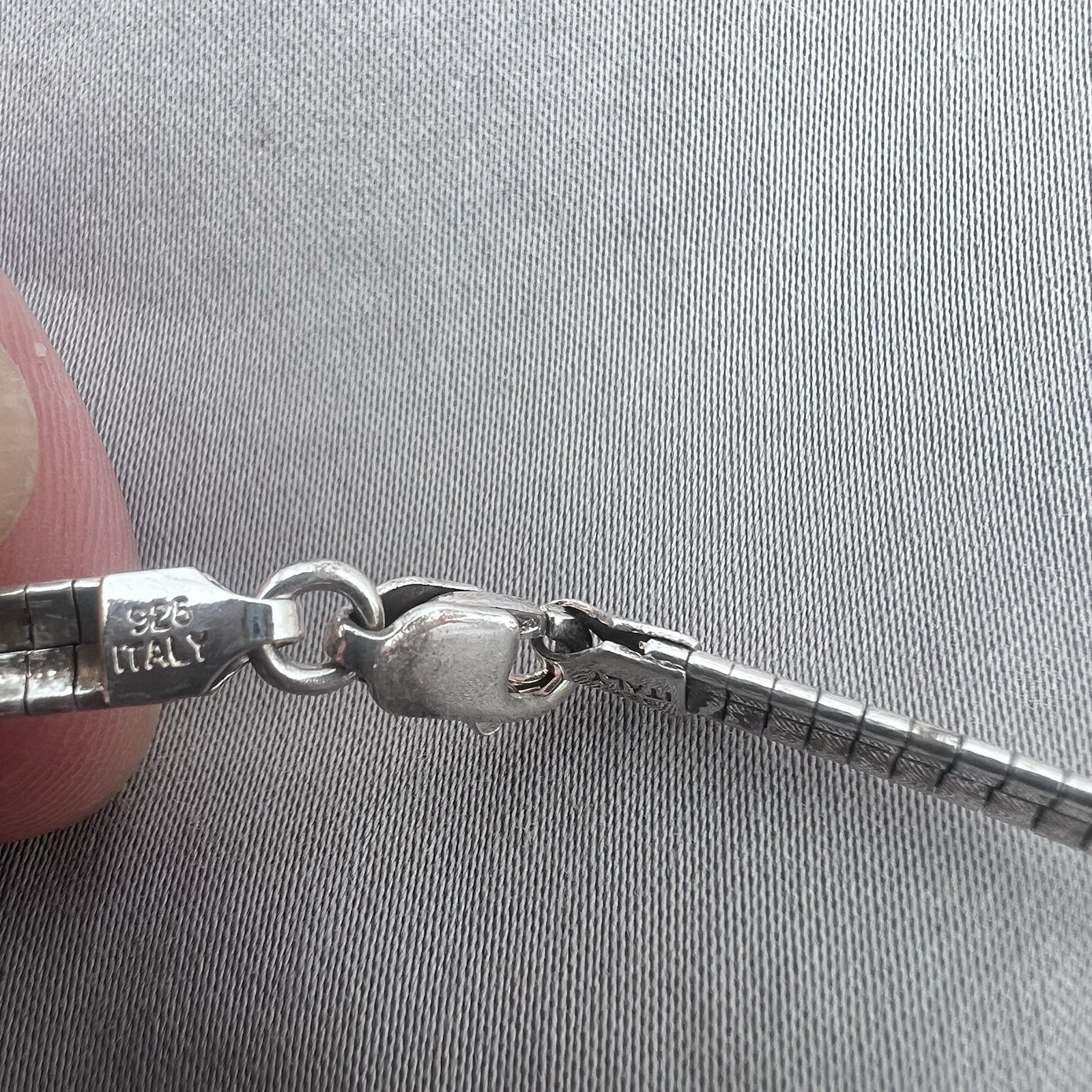 Milor 925 Sterling Silver Herringbone Chain Necklace Lobster Clasp Italy 6mm 20”