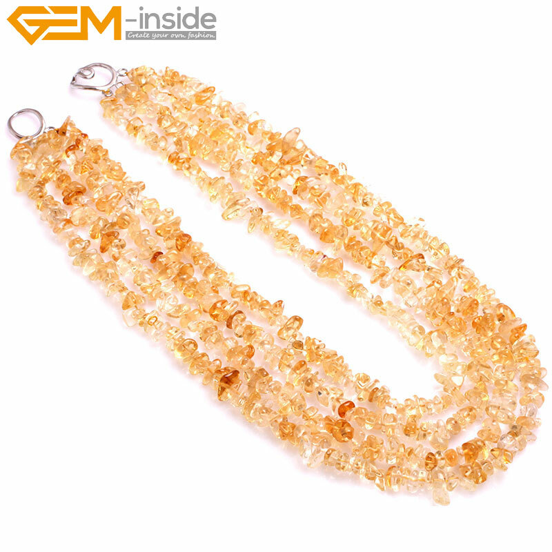Assorted Gemstone Multi-Strand Chips Quartz Cluster Necklace 17-20″ Women Gift