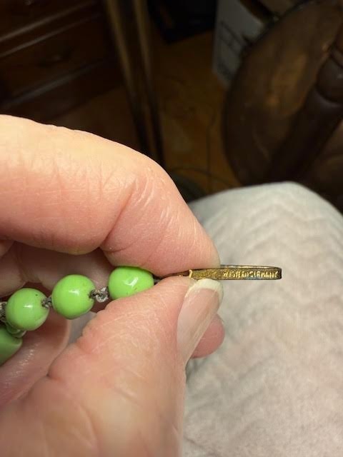 Green Bling Necklace Vintage Western Germany