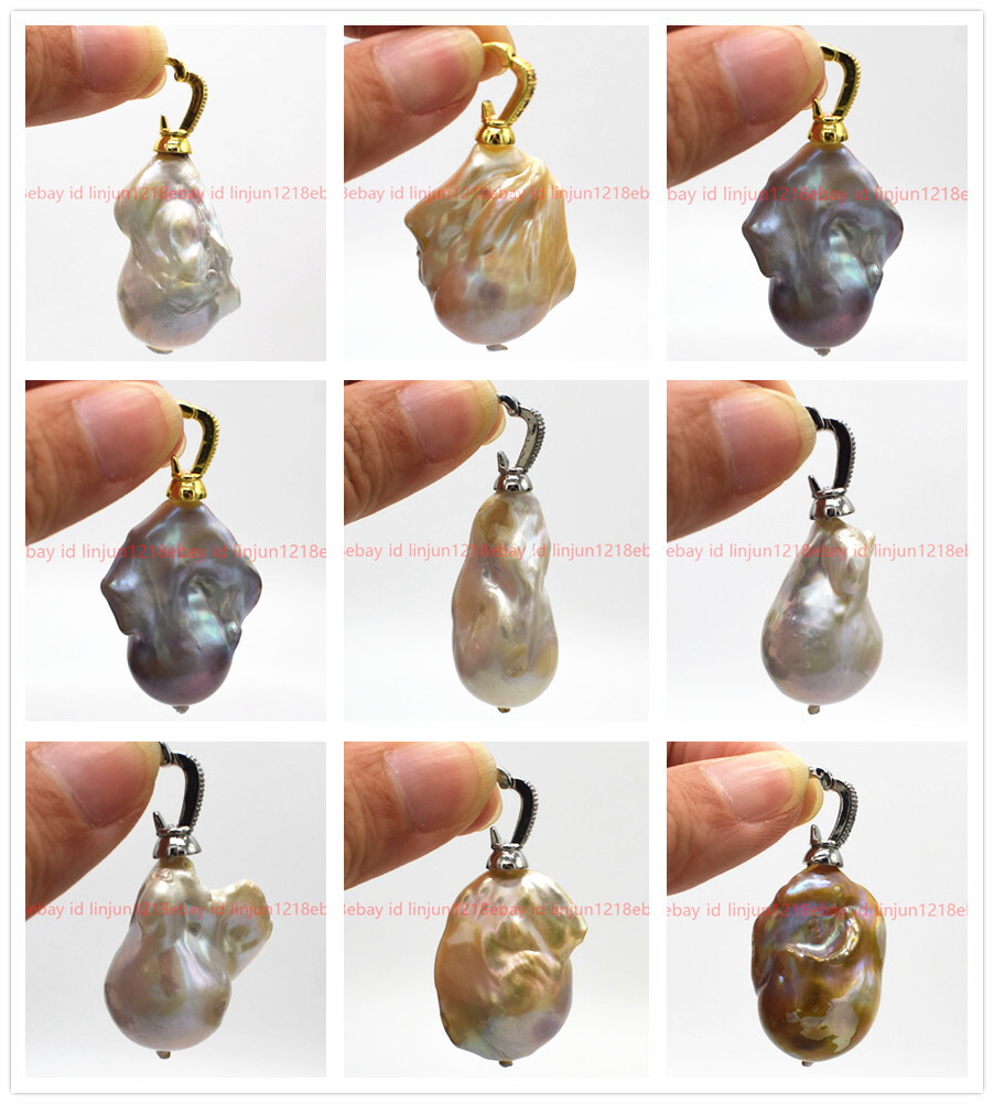 Huge 15x20mm Real Natural Multicolor Keshi Baroque Pearl Pendant