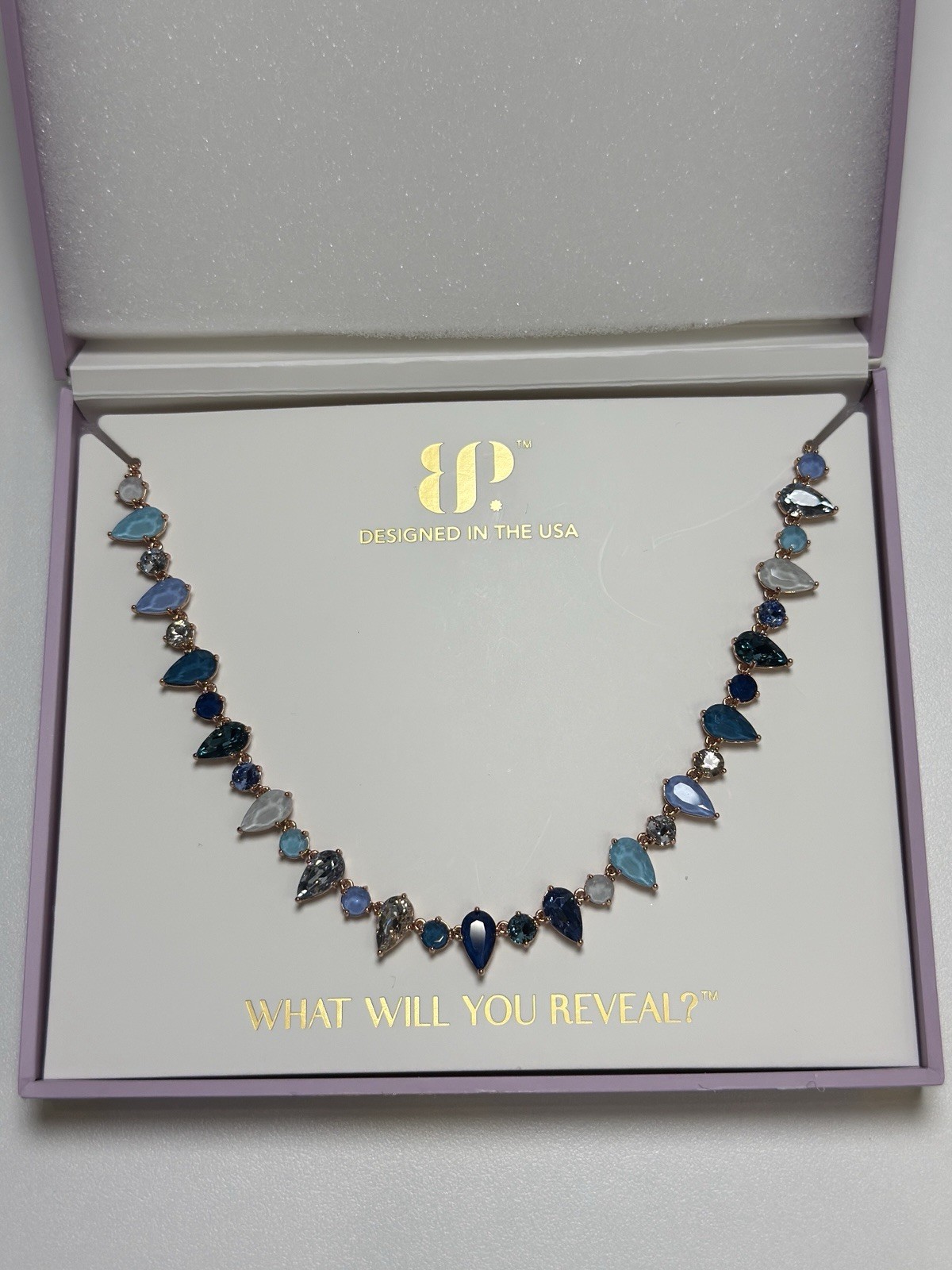 BP Worldwide Sparkle Crystal Necklace Rose Gold Plated 27″ NK59585