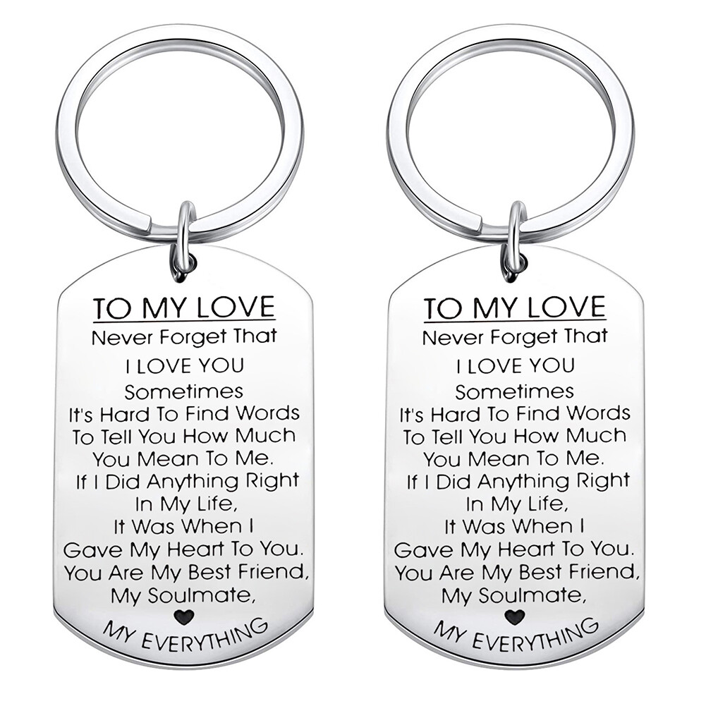 US 1 Pack Valentine’s Day Gift For Girlfriend Wife Keychain & Necklace To Tag