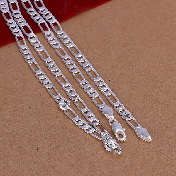 16″ – 30″ Mens Womens 925 Sterling Silver 4mm Figaro Link Chain Necklace #N153