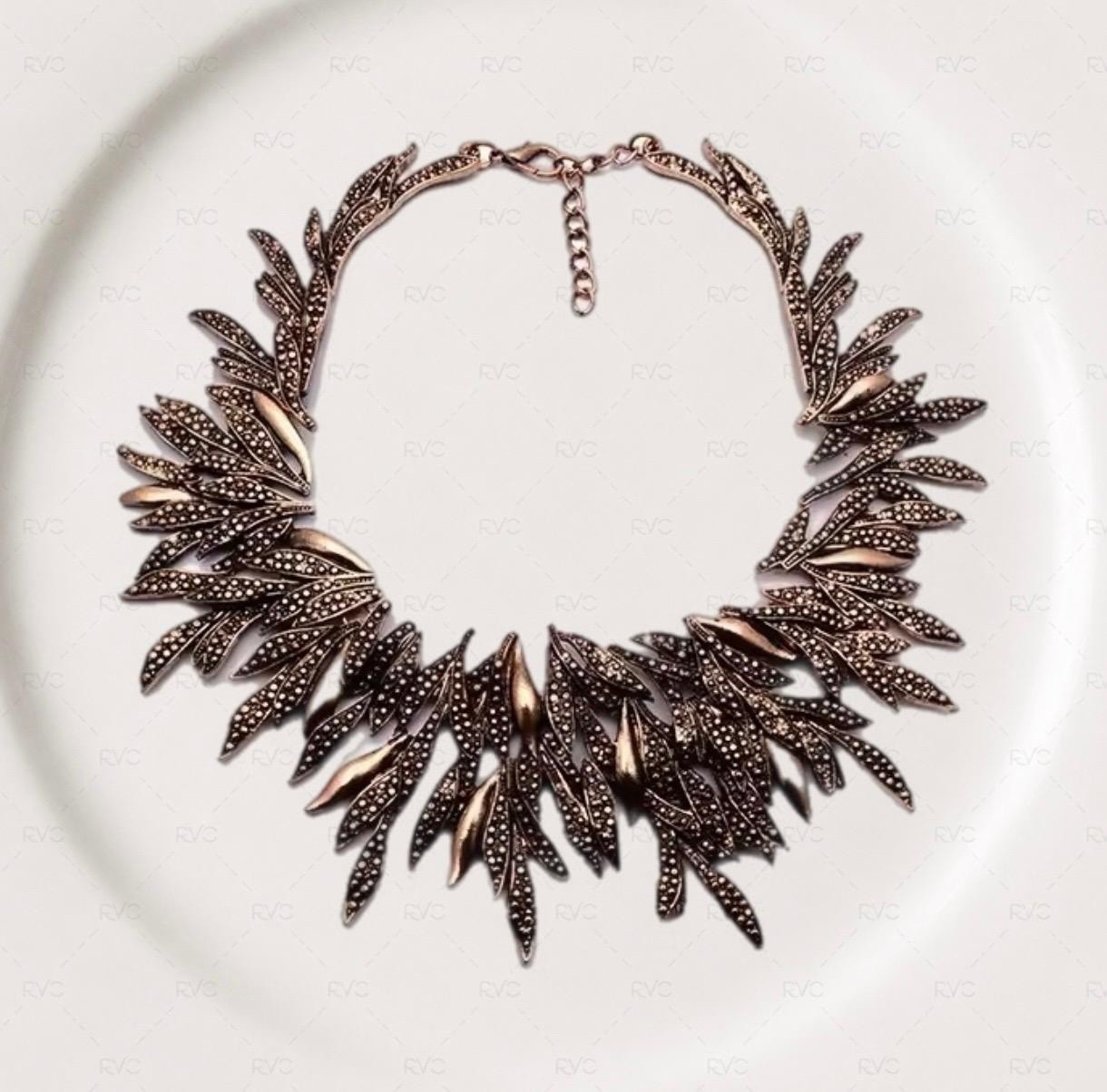 Vintage Style Metal Large Choker Statement Necklace Women’s Chunky Jewelry