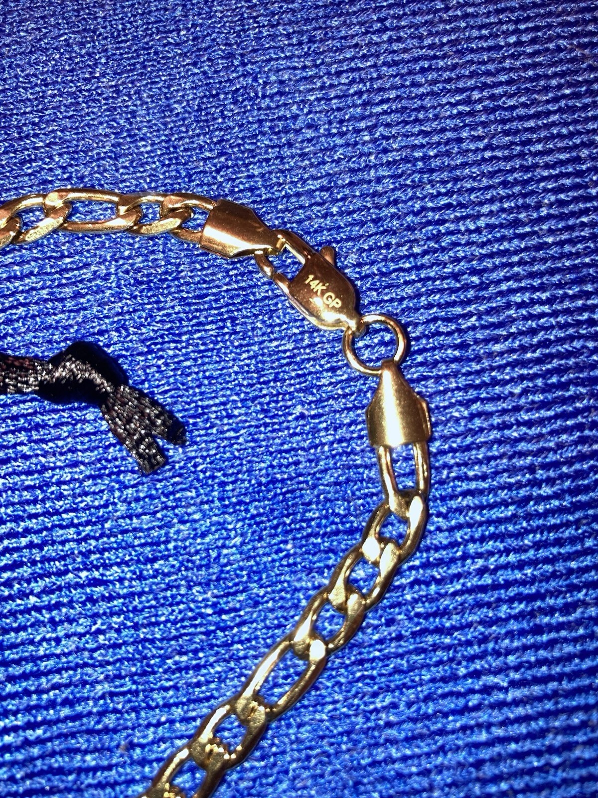 Harlembling 14k Gold Plated Figaro Necklace 5mm Width, 22 Inch Length w Pouch