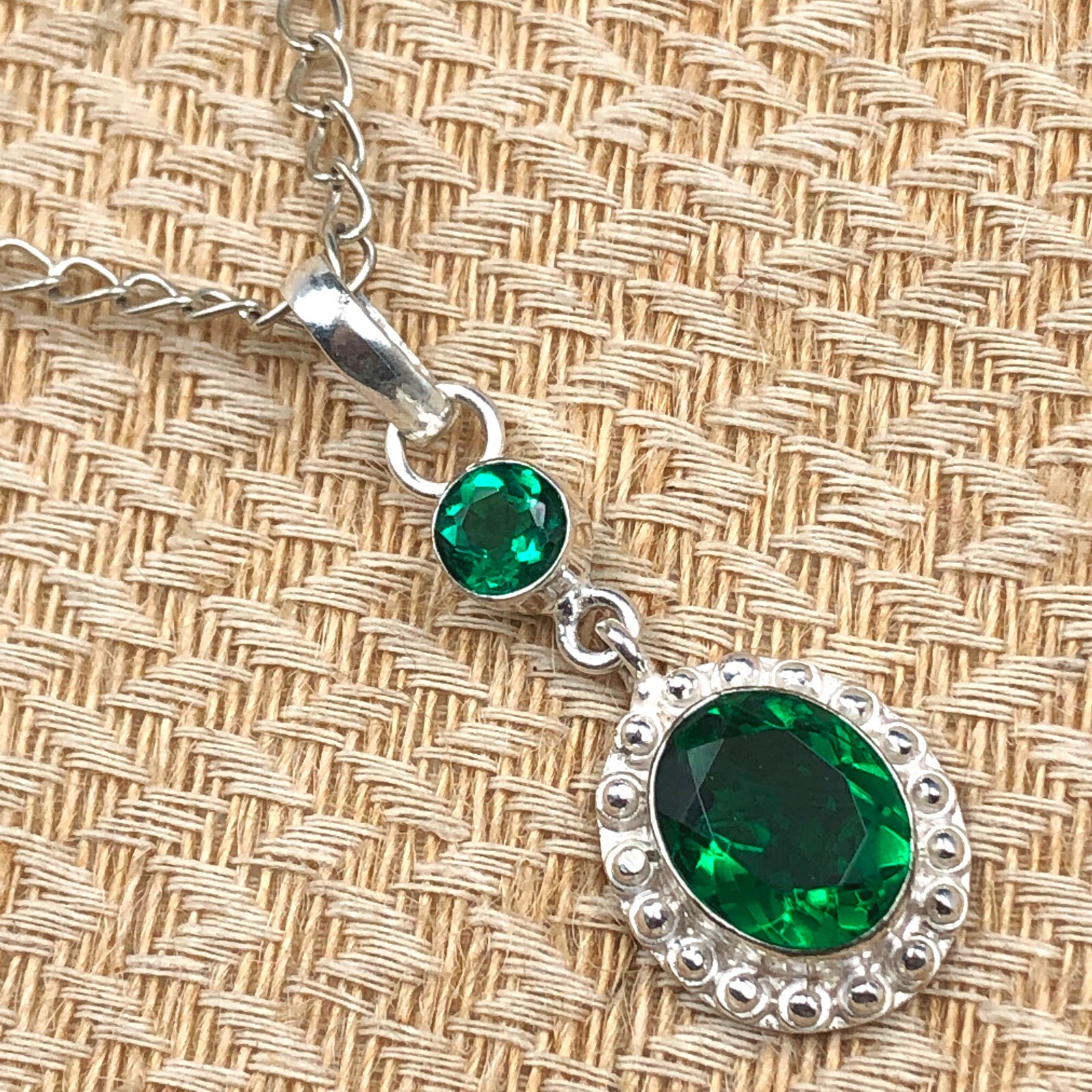 Chrome Diopside Gemstone Pendant 925 Silver Handmade Elegant Jewelry 1.7″For Her