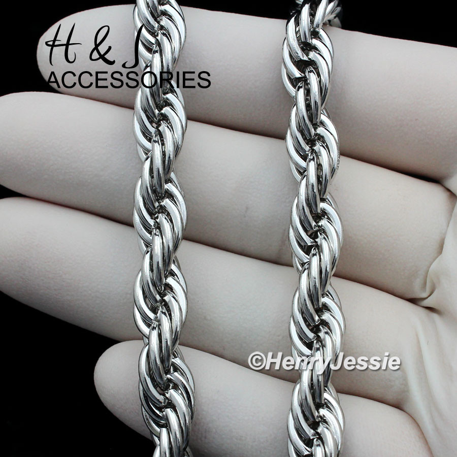 17″20″24″30″MEN’s Stainless Steel WIDE 8mm Silver Rope Chain Necklace*AN149