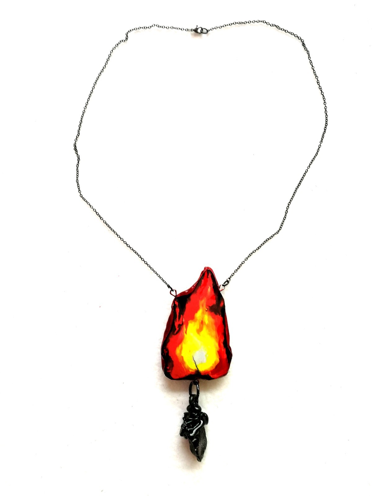 Jewelry Necklace Protective Talisman Pendant Magic Amulet Charm Fire Element Bib