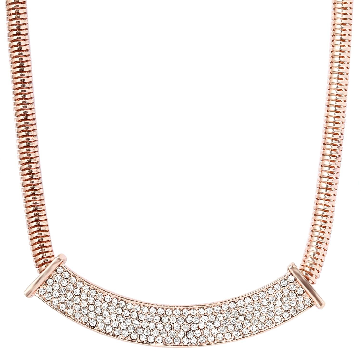 White Glass Statement Necklace Fashion Jewelry Gift for Women Size 17-20″