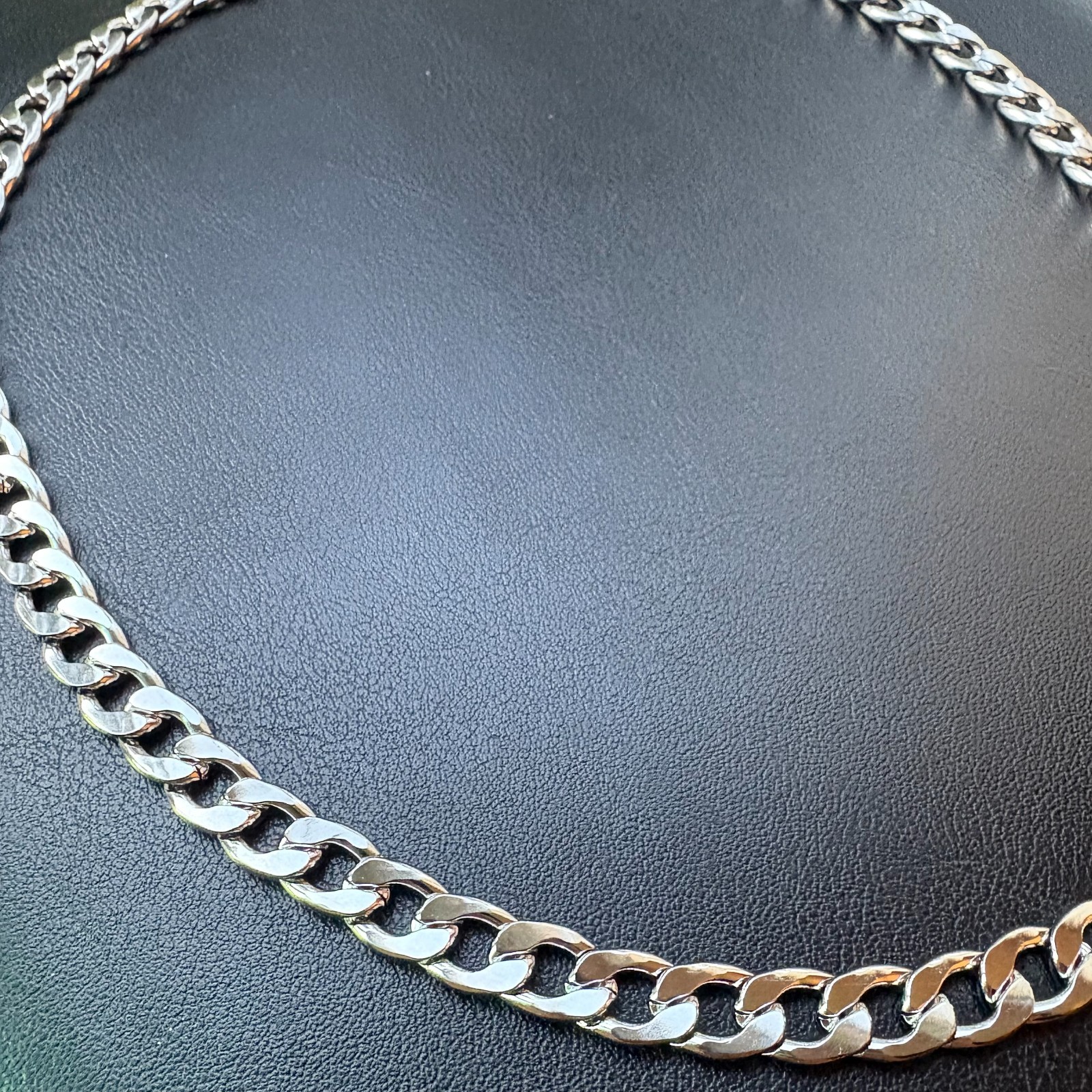 19″ 8mm Cuban Link Chain Necklace Silver Stainless Steel Heavy Curb Men Women