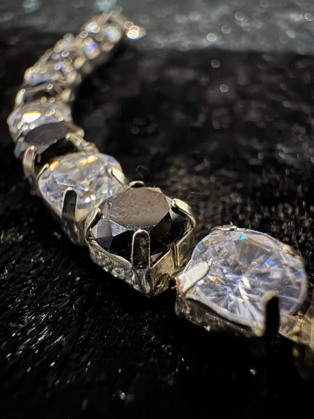 Tennis Necklace Chain / Bracelet 6mm Round Moissanite or Rhinestones or Cubic Z