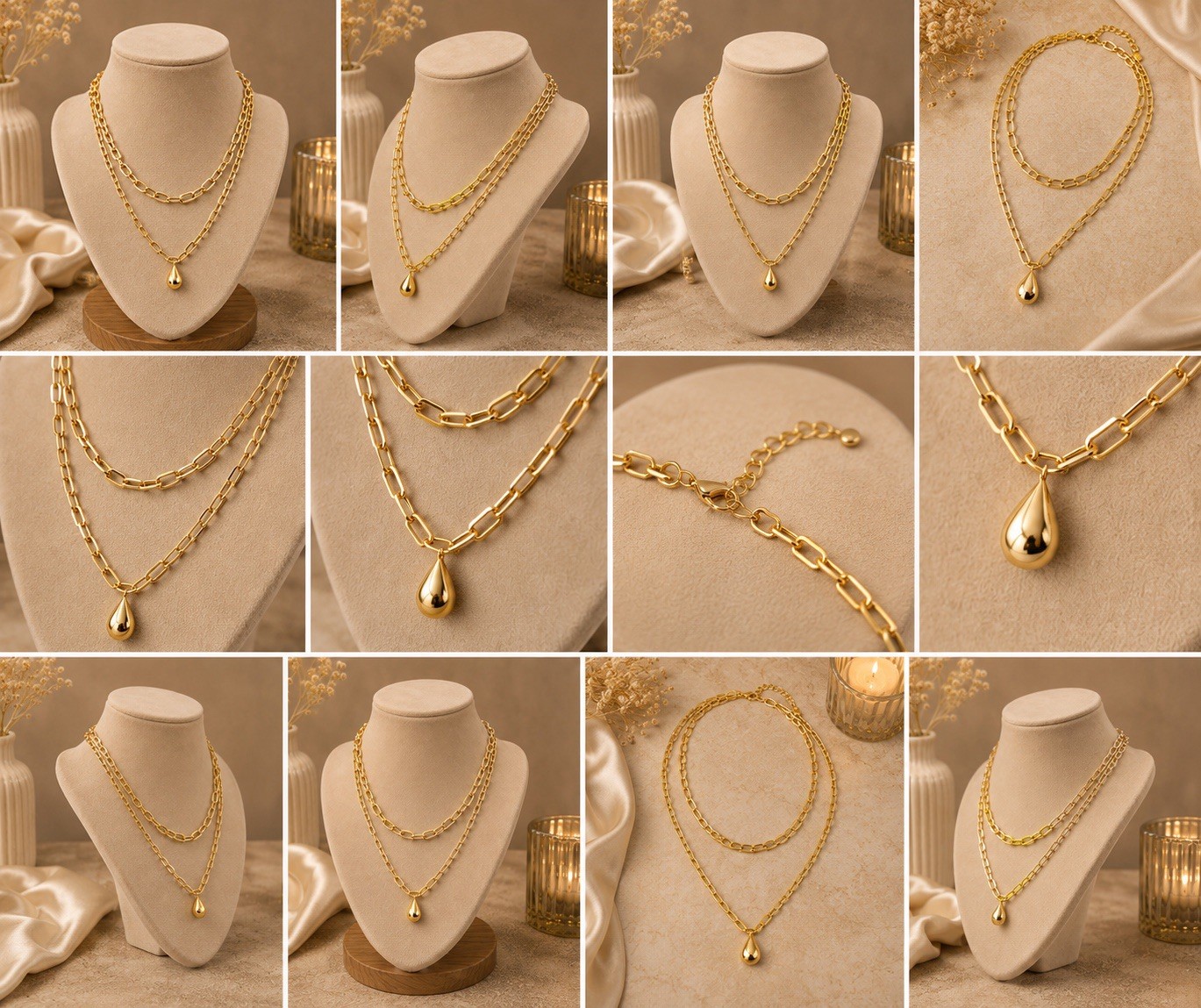 Top quality Tarnish free none fading 2 layer’s necklace